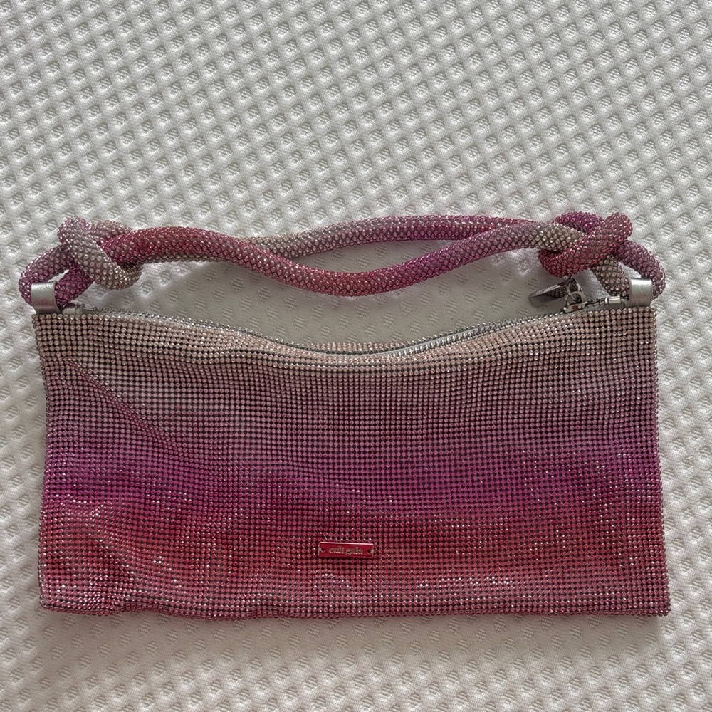 Cult Gaia Pink Mesh Clutch